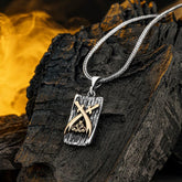 Double Zulfiqar Sword Motif Silver Necklace 2